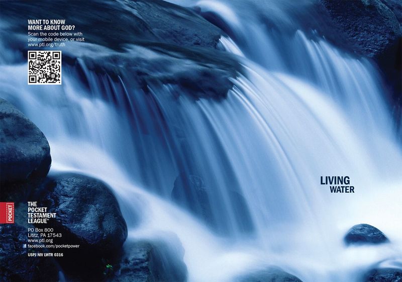 Living Water Gospel front and back cover spread.