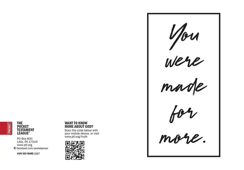 You Were Made for More Gospel front and back cover spread.