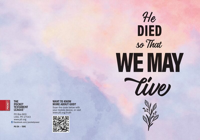 He Died So That We May Live Gospel front and back cover spread.