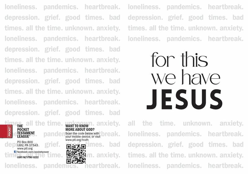 For This We Have Jesus Gospel front and back cover spread.