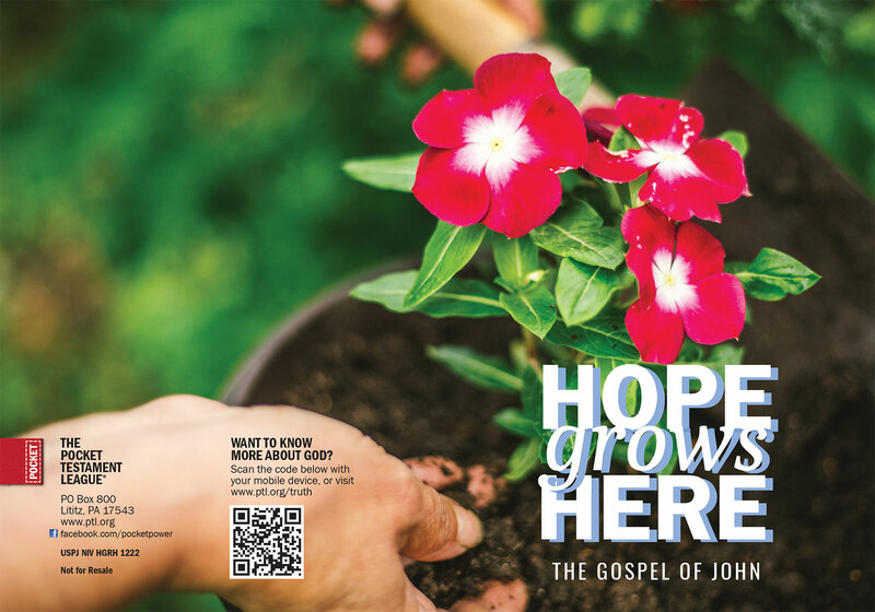 Hope grows here Gospel front and back cover spread.