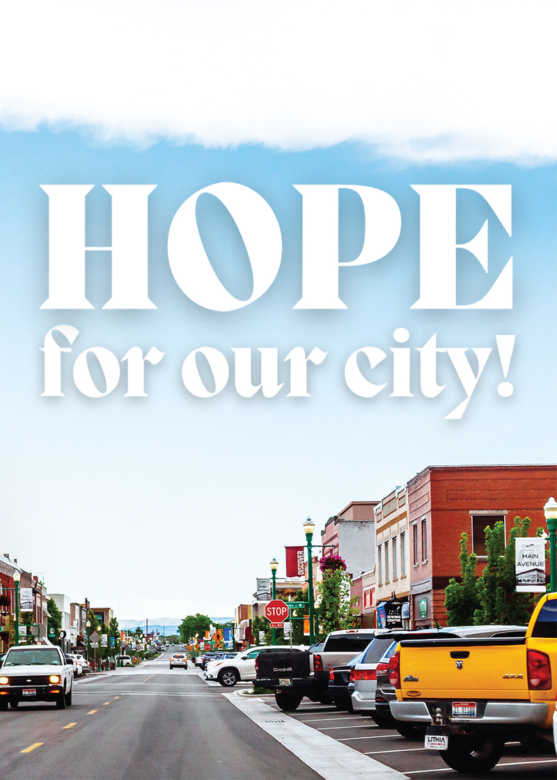 Hope for Our City Gospel front and back cover spread.