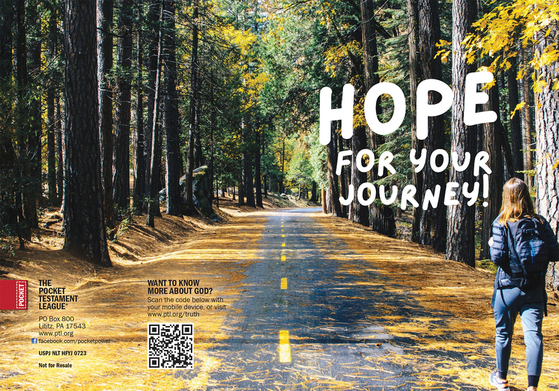 Hope for Your Journey Gospel front and back cover spread.