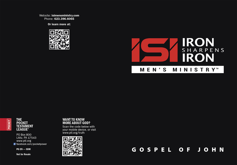 Iron Sharpens Iron Men's Ministry (Custom Gospel) Gospel front and back cover spread.