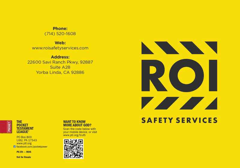 ROI Safety Services (Custom Gospel) Gospel front and back cover spread.