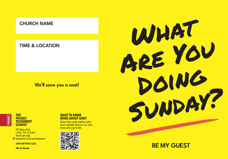 What are you Doing Sunday? - Large Print Gospel front and back cover spread.