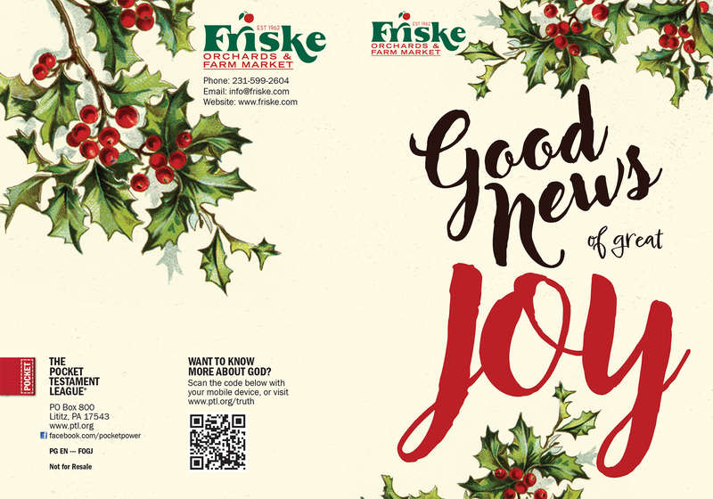 Good News of Great Joy, Friske Orchard Gospel front and back cover spread.