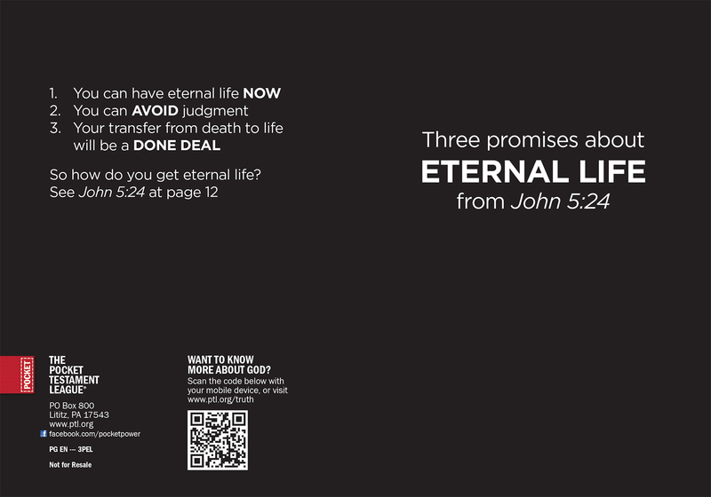 Three Promises About Eternal Life (Custom Gospel) Gospel front and back cover spread.