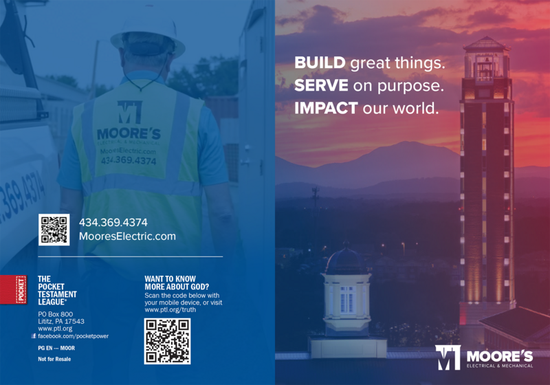 Build, Serve, Impact | Custom Gospel Gospel front and back cover spread.