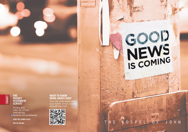 Good News is Coming Gospel front and back cover spread.