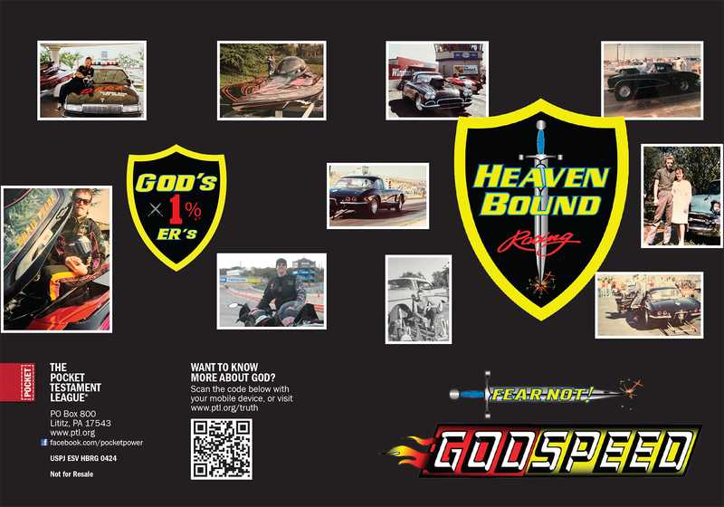 Heaven Bound Racing - GODSPEED Gospel front and back cover spread.