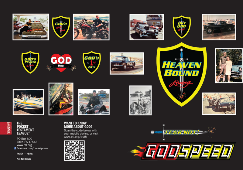 Heaven Bound Racing - GODSPEED Gospel front and back cover spread.