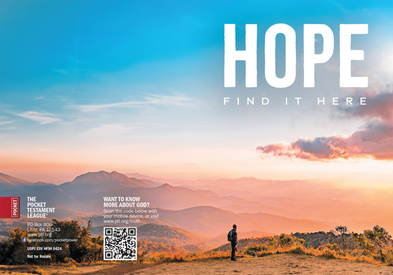 Hope.  Find it Here Gospel front and back cover spread.