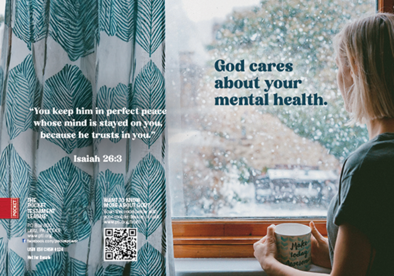 God Cares about Your Mental Health Gospel front and back cover spread.