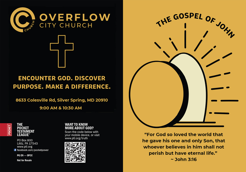 Overfllow City Church Gospel of John Gospel front and back cover spread.