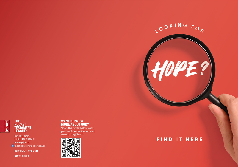 Looking for Hope? Find it here Gospel front and back cover spread.