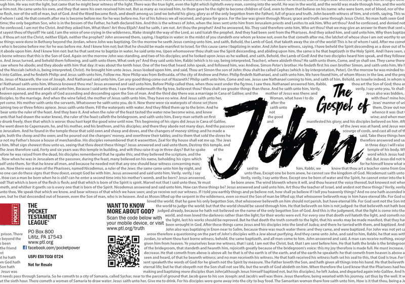 The Gospel of John - Black and White Gospel front and back cover spread.