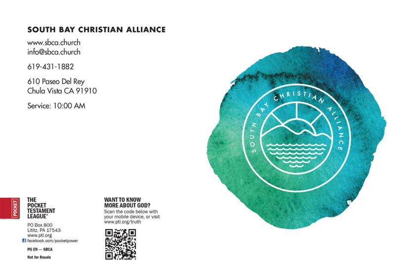 South Bay Christian Alliance Gospel front and back cover spread.