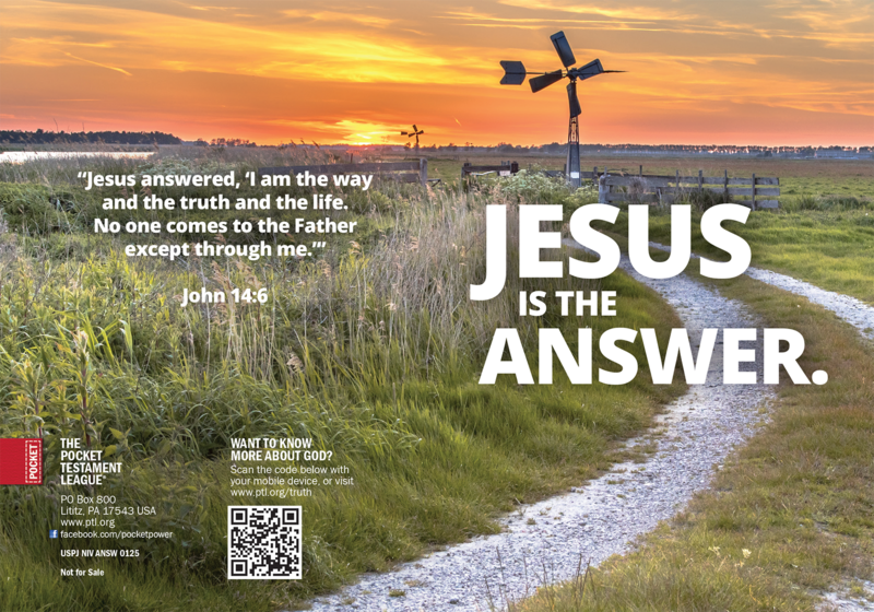 Jesus in the Answer Gospel front and back cover spread.