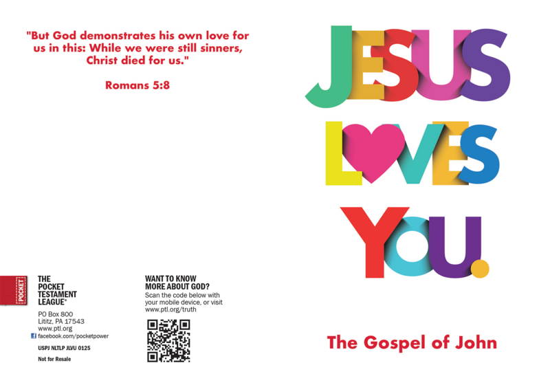 Jesus Loves You Gospel front and back cover spread.