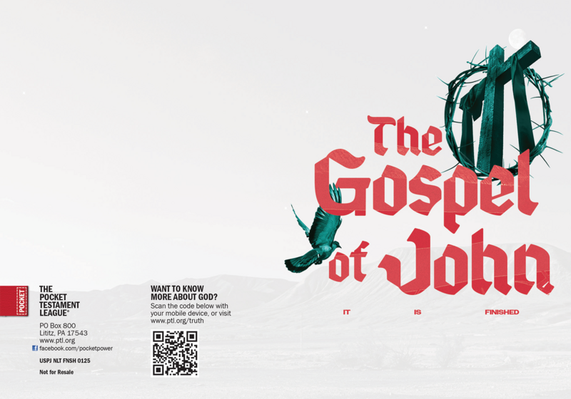 The Gospel of John: It Is Finished Gospel front and back cover spread.