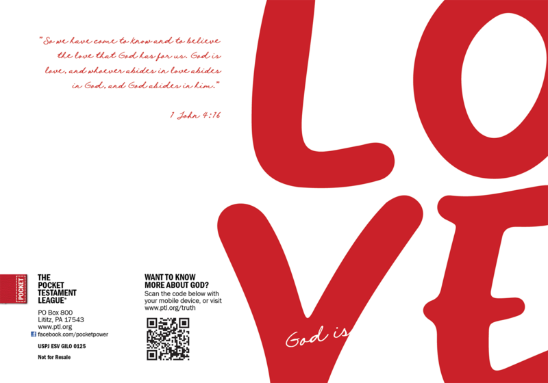 God is Love Gospel front and back cover spread.