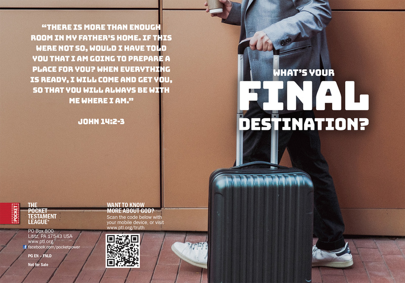 What's Your Final Destination? Gospel front and back cover spread.