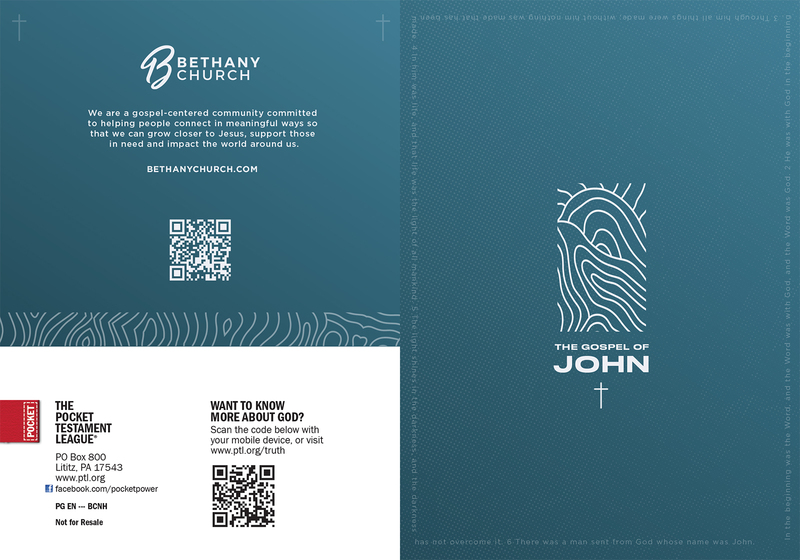 Bethany Congregational Church | Custom Gospel Gospel front and back cover spread.