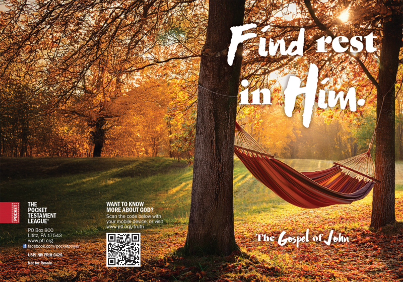 Find Rest in Him Gospel front and back cover spread.