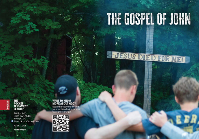 The Gospel of John: Jesus Died for Me Gospel front and back cover spread.