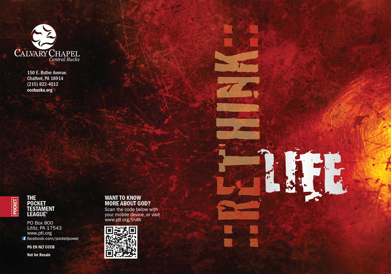 Rethink Life | Custom Gospel Gospel front and back cover spread.