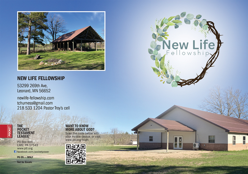 New Life Fellowship | Custom Gospel Gospel front and back cover spread.