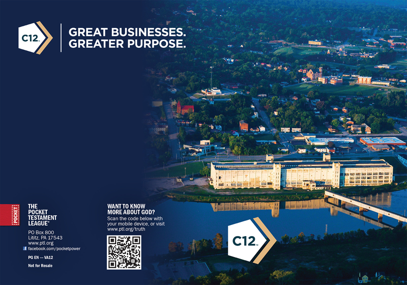 Great Businesses. Greater Purpose. | Custom Gospel Gospel front and back cover spread.