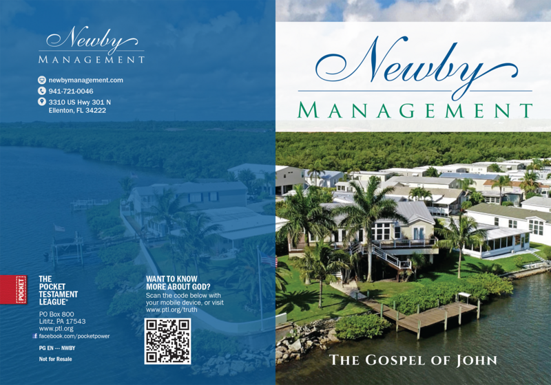 Newby Management  | Custom Gospel Gospel front and back cover spread.