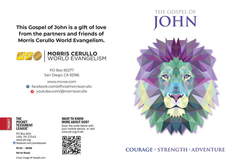 Courage - Strength - Adventure | Custom Gospel Gospel front and back cover spread.