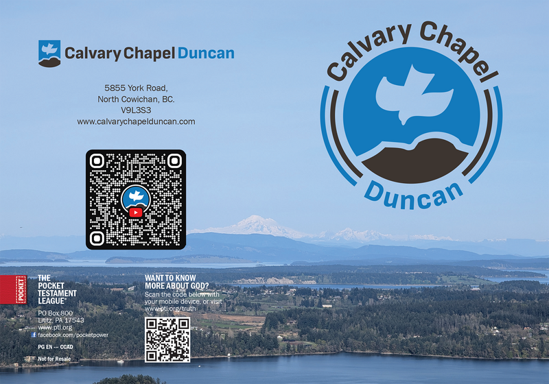 Calvary Chapel Duncan | Custom Gospel Gospel front and back cover spread.