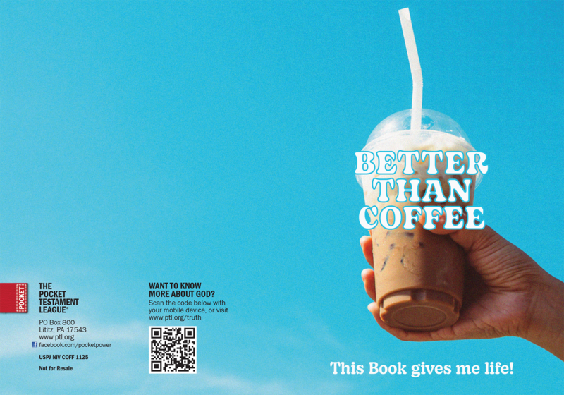 Better than coffee Gospel front and back cover spread.