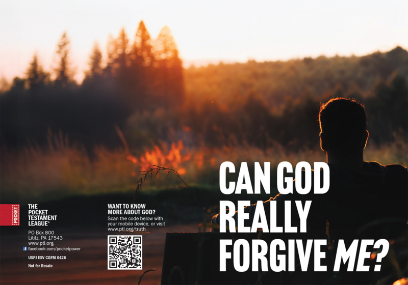 Can God Really Forgive Me? Gospel front and back cover spread.