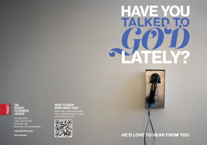 Have you talked to God lately? Gospel front and back cover spread.