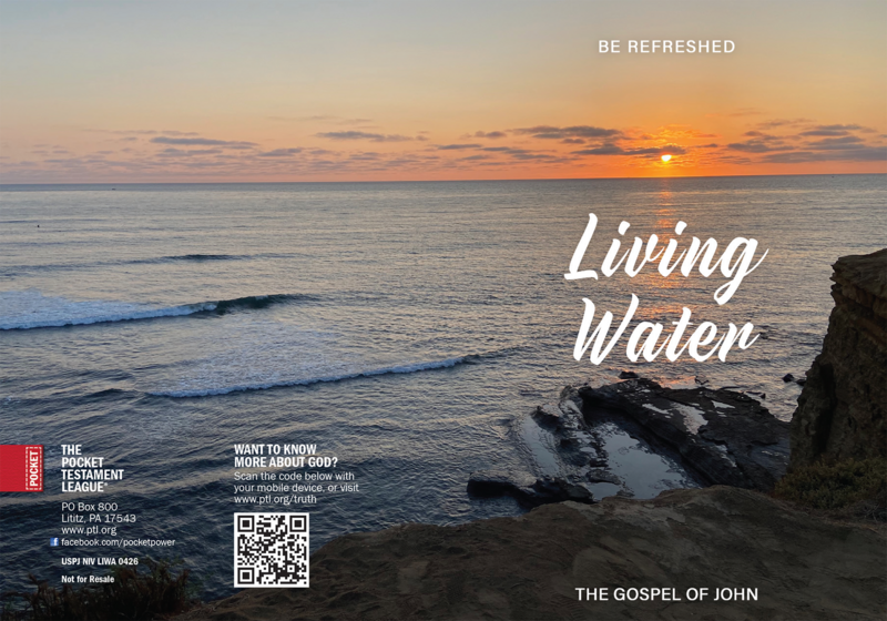 Living Water Gospel front and back cover spread.