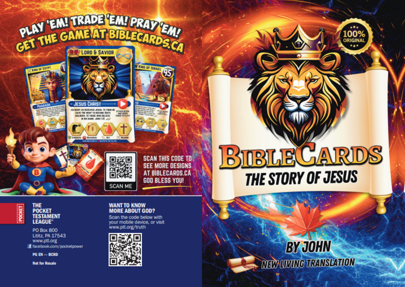Bible Cards | Custom Gospel Gospel front and back cover spread.