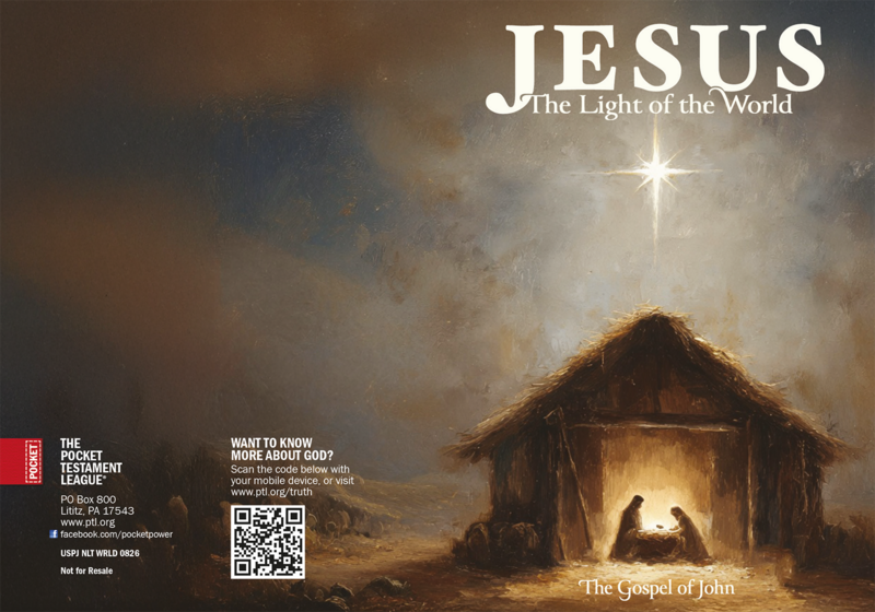 Jesus: the Light of the World Gospel front and back cover spread.