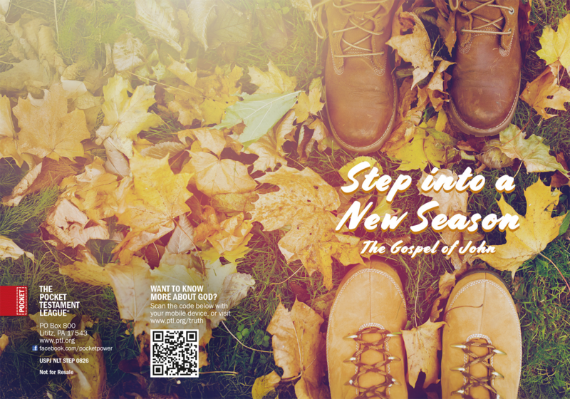Step into a New Season Gospel front and back cover spread.